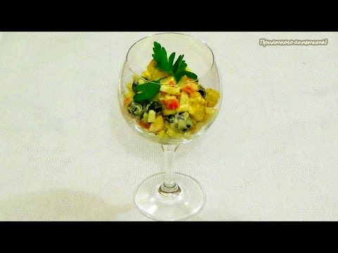 Салат из крабовых палочек с крутонами