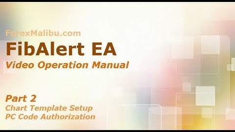 FibAlert Video Training Manual part 2 - Chart Template Setup - MT4