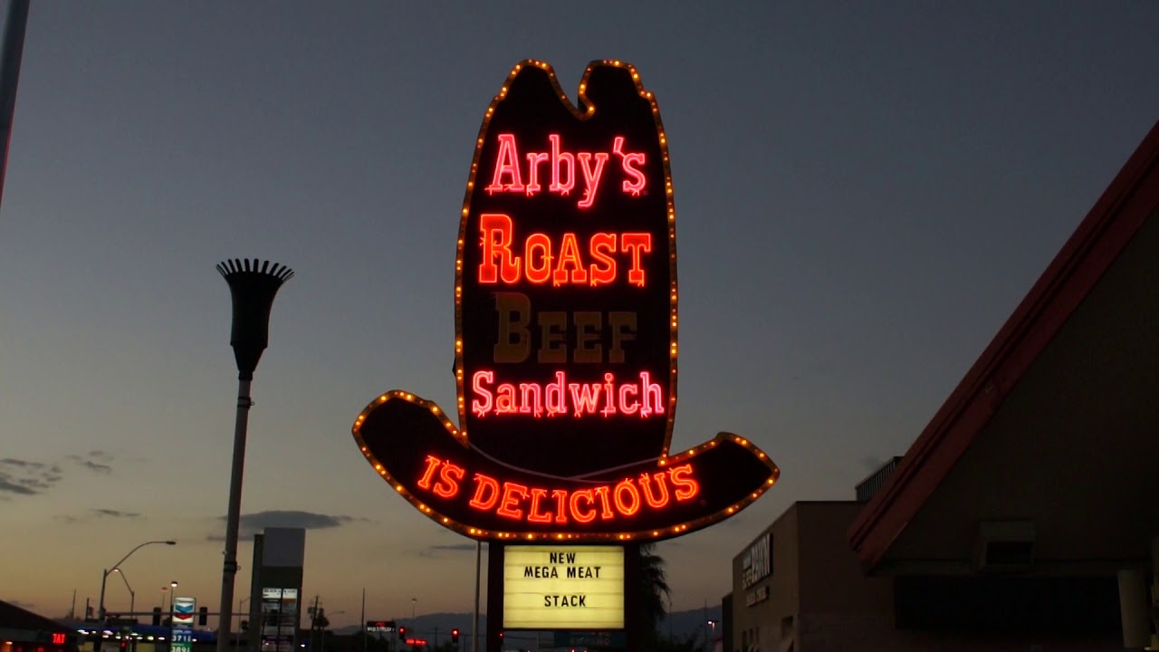 Arby's neon sign, Las Vegas - YouTube