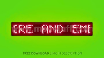 Follow Fire and Emergency Exit Signs Scrolling Red Dot Matrix LED Text Animation on Green Screen Sea