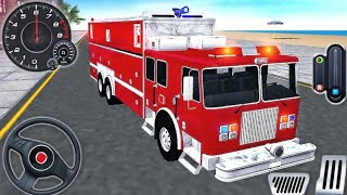 Truck Pemadam Panjang Padamkan Api Kota Besar - Mobil Balap Truck Simulator Android Gameplay screenshot 2