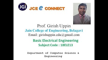 JCE CSE Basic Electrical Engineering 18ELE13 Module 1.3