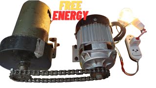 Make 220 volt free energy generator with Motors at home