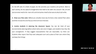 UNIT-5 SESSION-5 Strategies for designing a classroom arrangement.