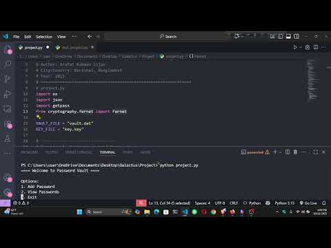 CS50P Final Project – Password Vault (Python Encryption Project)
