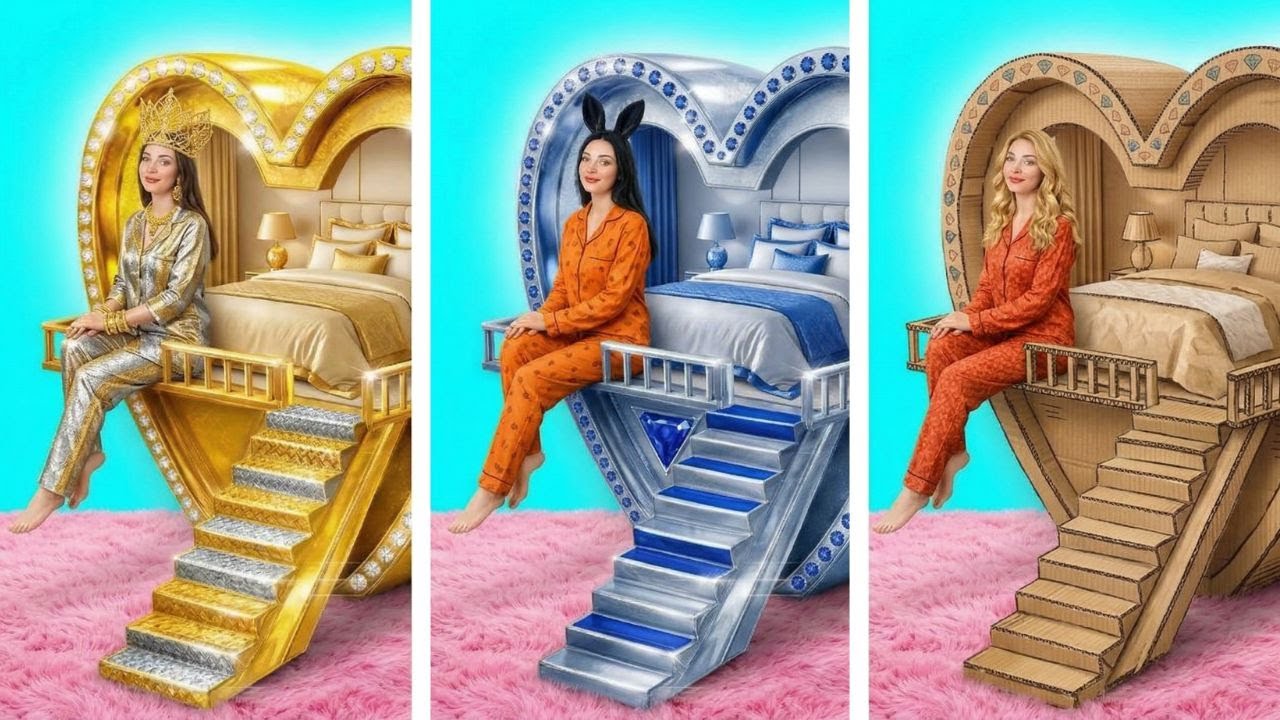 BRICOLAGE ASTUCES vs STYLE VIP 🏠 Défi de relooking créatif de chambre à coucher