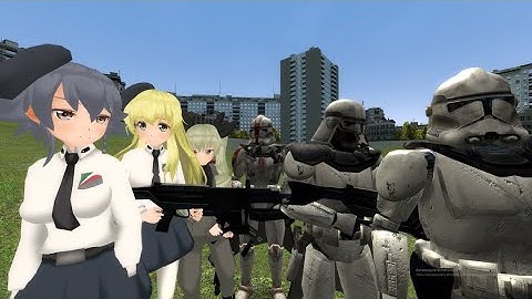 Anzio High school VS Clone troopers (GMOD Npc battle)