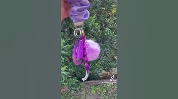 Safety keychain with handmade scrunchie wristlet