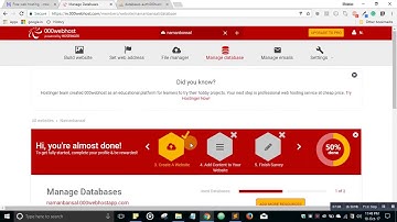 host your website and setup sql database on hostinger for free