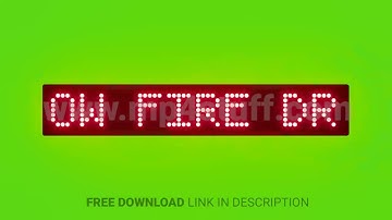 Follow Fire Drill Instructions Scrolling Red Dot Matrix LED Text Animation on Green Screen Seamless
