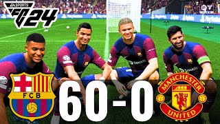 FC 24 PS5 Gameplay | Barcelona 60-0 Man United -Ft, Messi , Ronaldo, Mbappe, Salah , Bellingham
