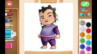Disney colouring world with Rania finishing the Raya pack!