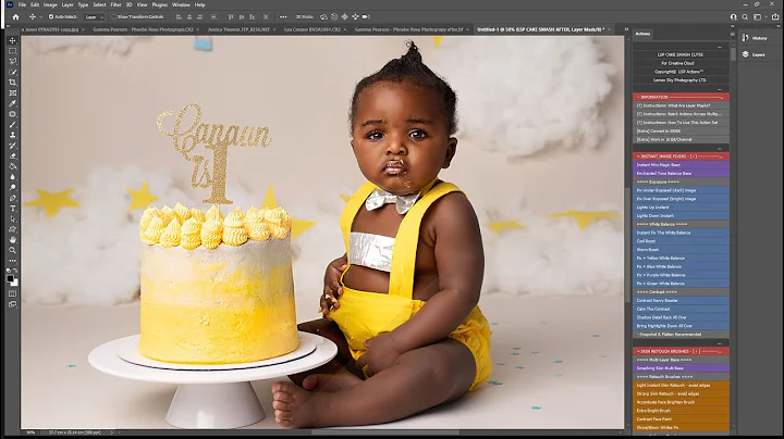Cake Smash Editing Video 2.4 using the LSP Cake Smash Cutie Photoshop Actions Video