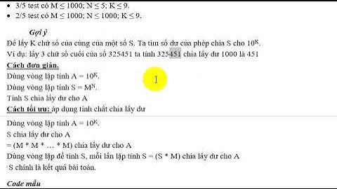 s kchuso K chữ số cuối cùng - Ôn thi tin học trẻ bảng A