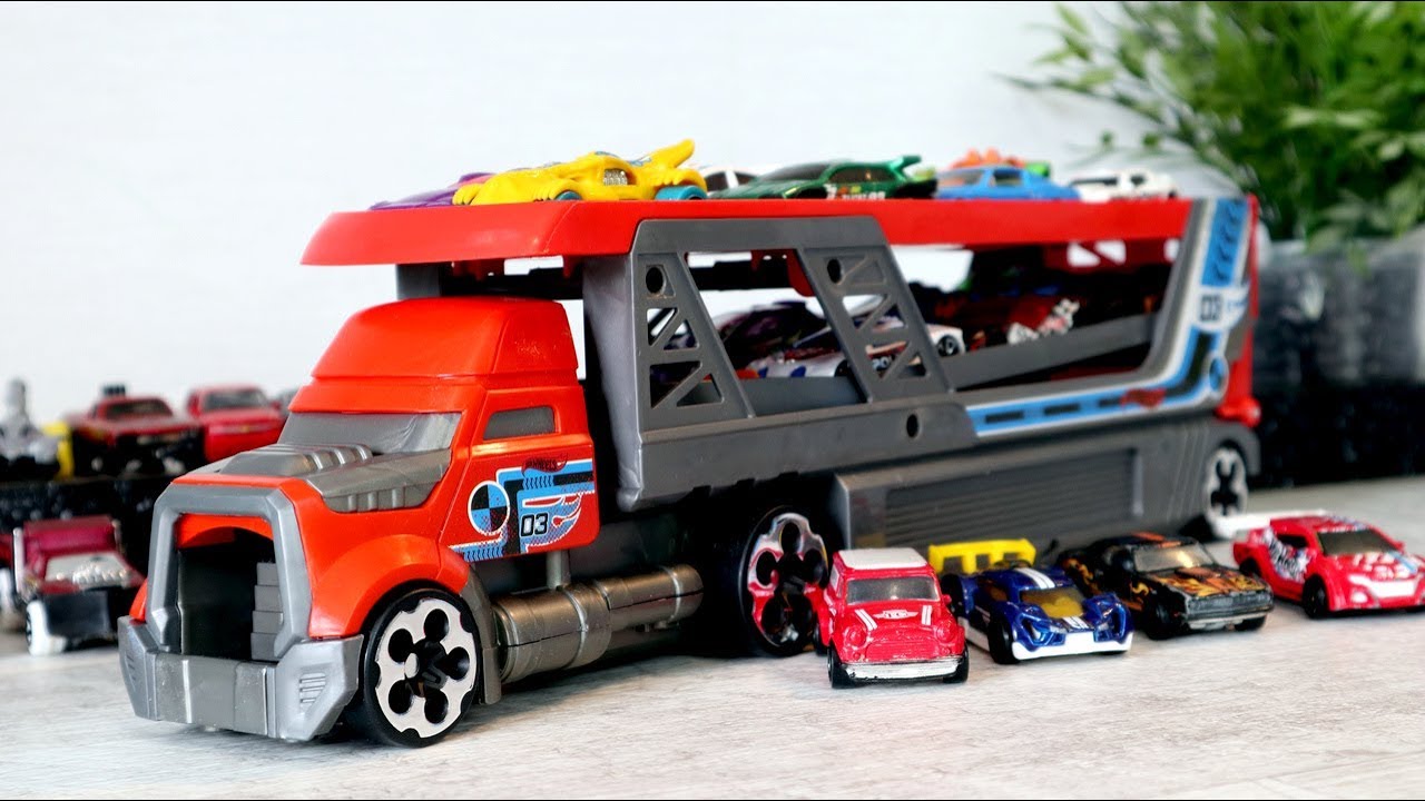 Игрушечный Автовоз и очень много машинок. Распаковка. Игрушки Hot Wheels