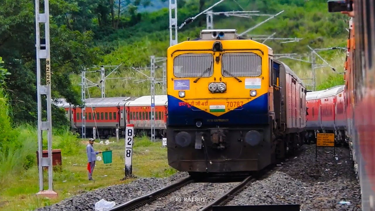 NGC WDG4D LEAD 14038 SILCHAR SAMPARK KRANTI CROSSING INAUGURAL SPECIAL SAIRANG RAJDHANI EXPRESS |