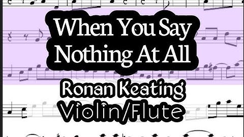 When You Say Nothing At All Flute Violin Sheet Music Backing Track Play Along Partitura