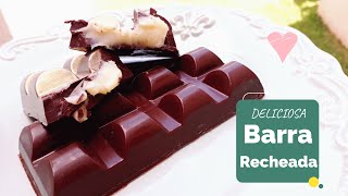 Barra de chocolate recheada