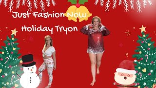 Just Fashion Now Holiday Tryon Festive Leggings so cute Short Dress