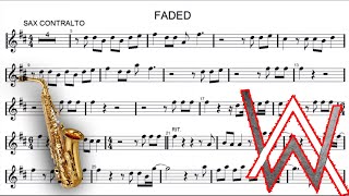 Faded - Alan Walker - Sax Alto PLAY ALONG + PDF SCORE Resimi