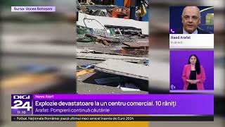 Explozie uriașă la un centru comercial din Botoșani. 12 persoane sunt rănite