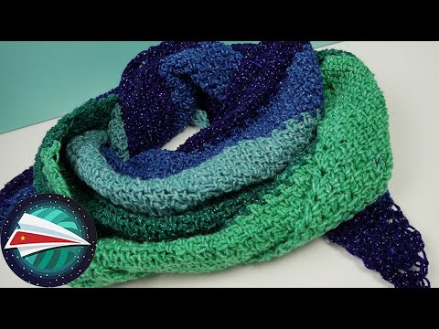 Khăn móc hình tam giác lấm lánh | Đan đổi màu đơn giản