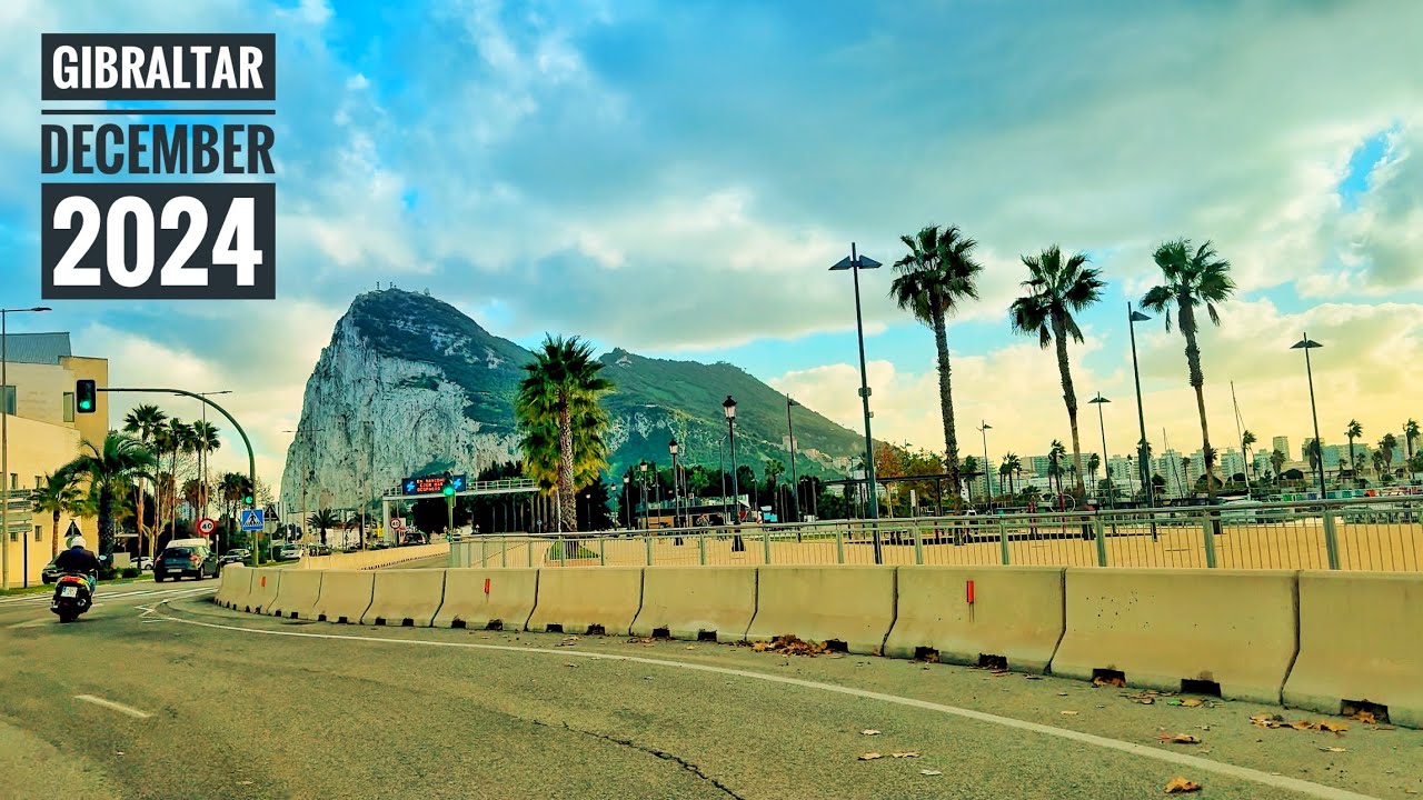 [4K][HDR] Gibraltar / La Linea - cloudy day drive (28.12.2024)