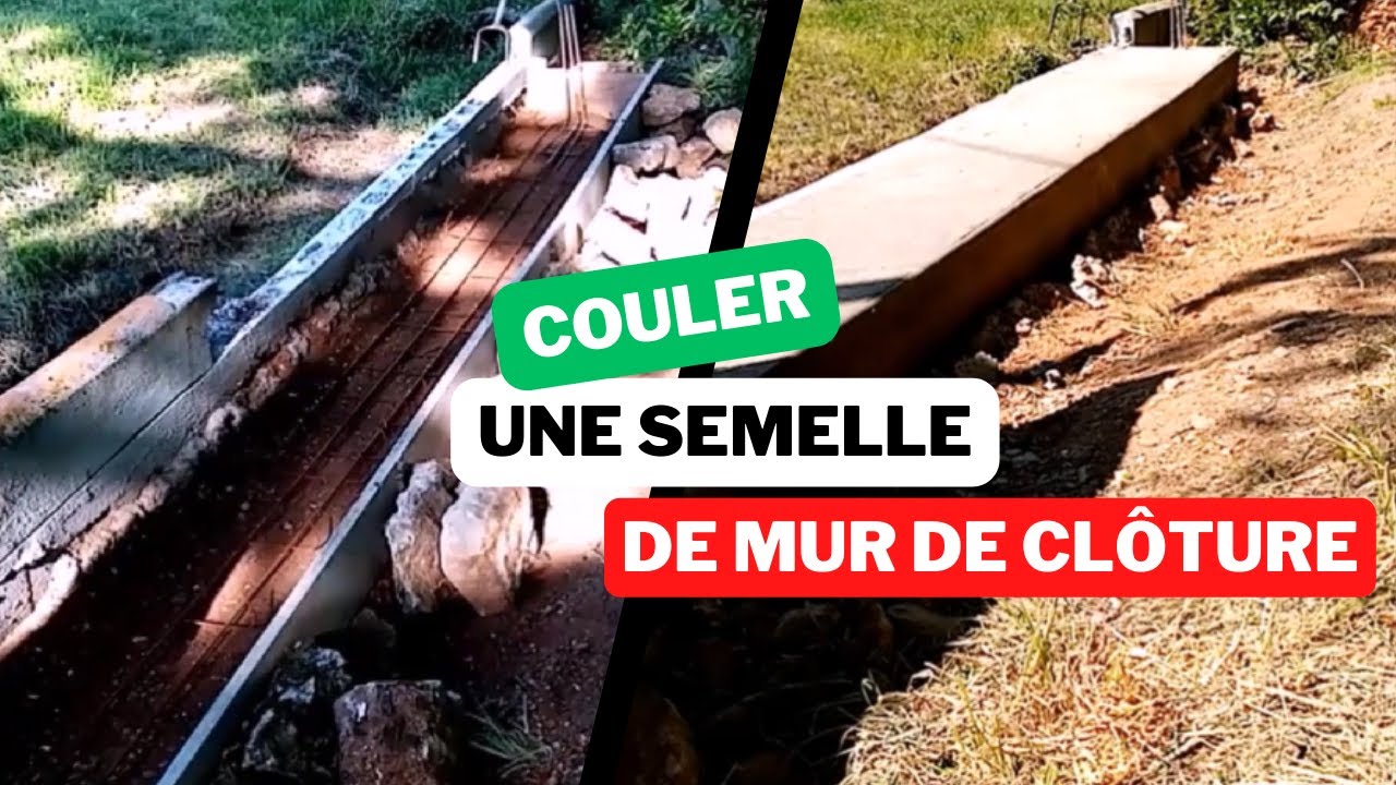 comment couler une semelle de mur de clôture / fondation mur de clôture