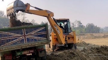 Big Tripper Dump In Loading Soil l Backhoe Loader 3DX Model Video