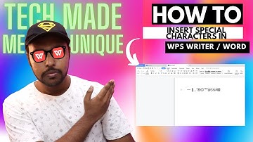 How to insert special characters in  wps office writer