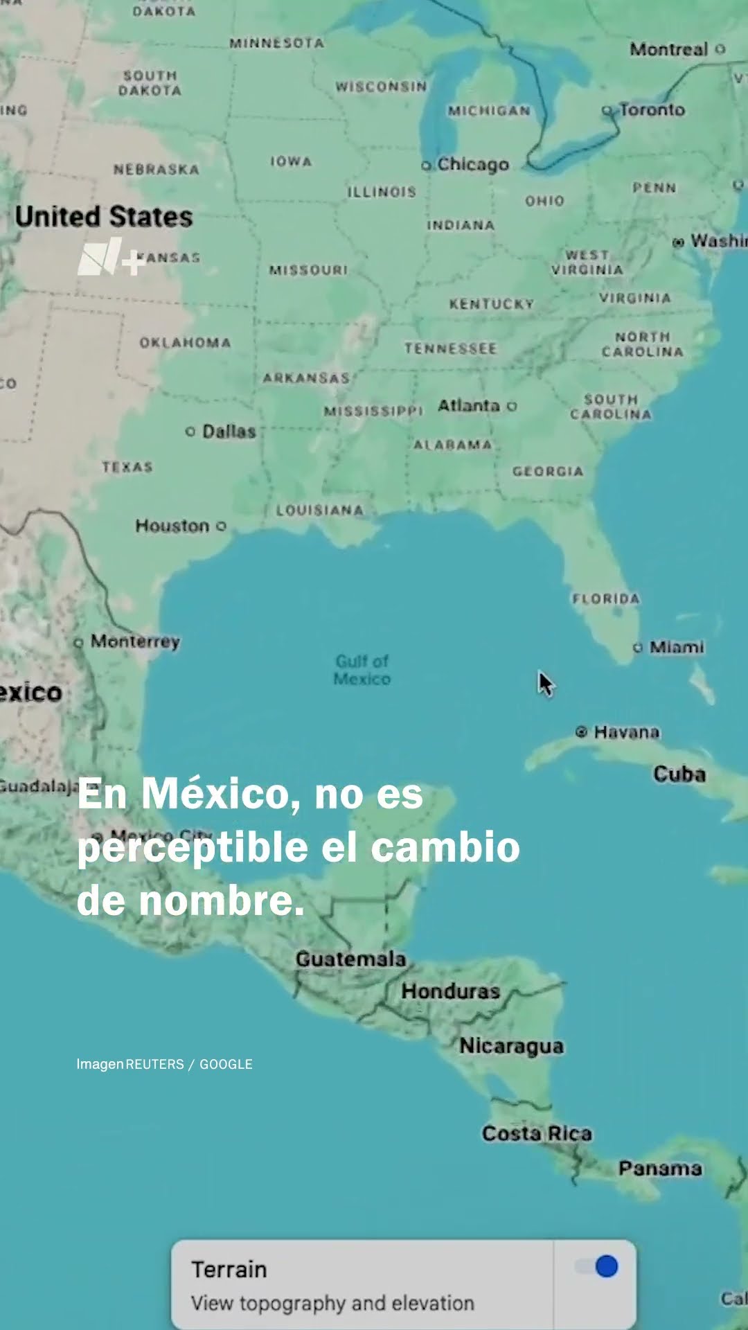 Google Maps ya renombró al Golfo de México como Golfo de América - N+ #Shorts