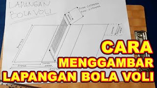 Cara Menggambar Lapangan Bola Voli Beserta Ukurannya