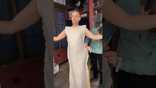 Young fashion designer takes the mold of my body for a dragqueen costume haut couture