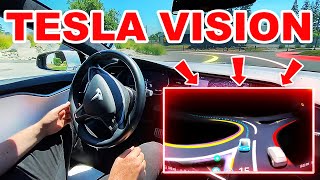 Tesla Vision in FSD Beta 9 Traffic Test