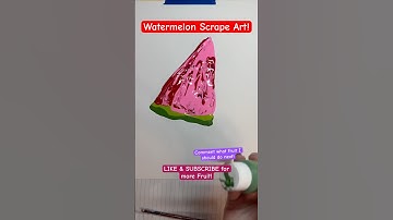 Very Satisfying Scrape Art|Watermelon Edition! #art #acrylicpainting #creative #shorts