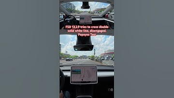 FSD 13.2.9 tries to cross double solid white line, disengaged. Popeyes Test #teslafsd #fsdbeta #fsd