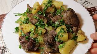 Тушеная картошка с печенью! Вкусный УЖИН ///POTATO STEW WITE LIVER