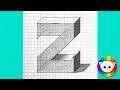 How to draw letter Z 3D || Step by step drawing