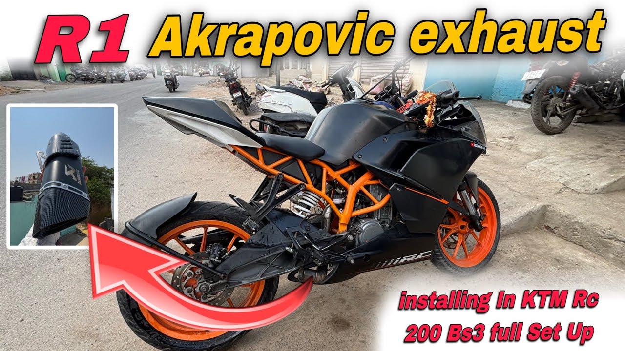 R1 Full System Exhaust Installing In KTM Rc 200 Bs3 Raw Power 💥