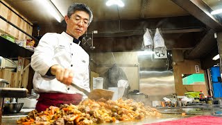 Amazing! Grilled Japanese Black offal prepared by a chef! Japanese street food. ASMR screenshot 2