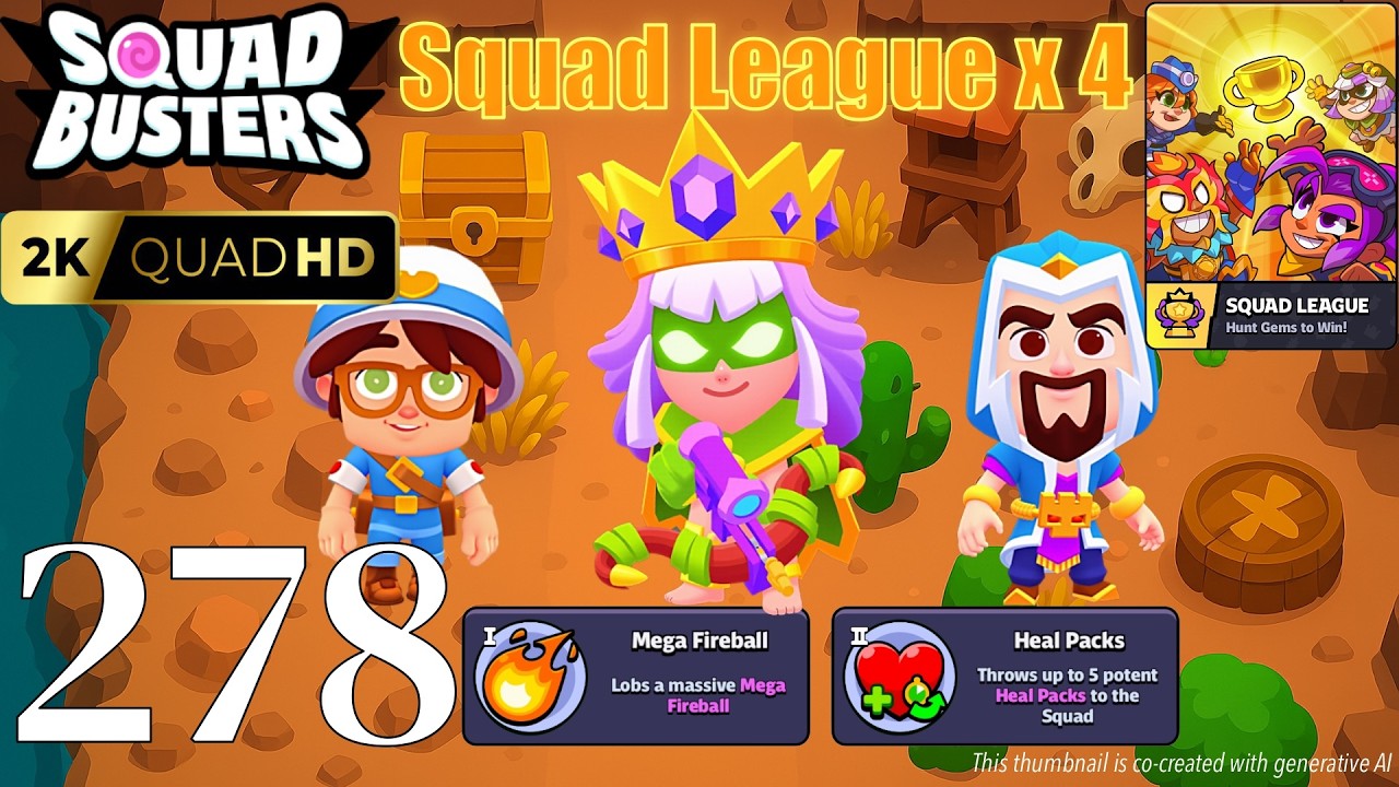 Squad Busters - Walkthrough Gameplay Part 278 - Archer Queen, Medic, Wizard - Squad League x 4