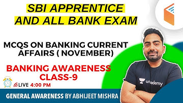 4:00 PM - SBI Apprentice & All Bank Exam | Banking Awareness by Abhijeet Mishra | MCQs on CA