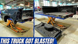 This Truck Got BLASTED! #autobody #collision #bodyshop #bodywork #ram #worklife #bluecollar