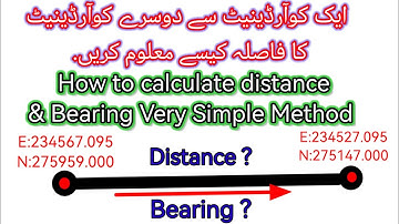 calculate distance and bearing between two coordinates. how to calculate bearing and distance