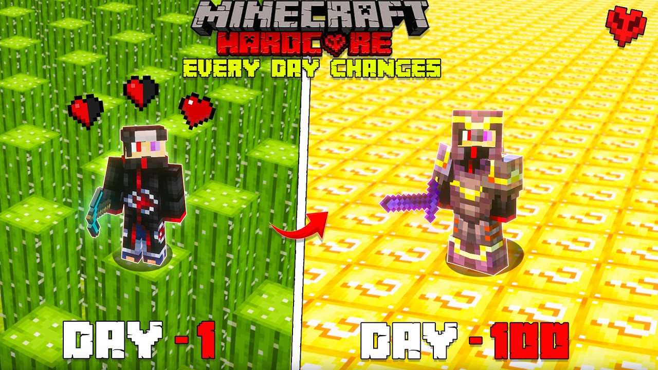 Minecraft 100 Days… But the Floor Changed Randomly Every Day! 😱