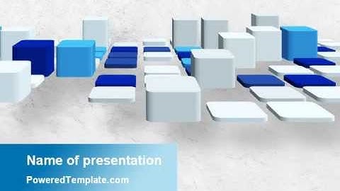 Abstract Light Blue Cubes PowerPoint Template by PoweredTemplate.com