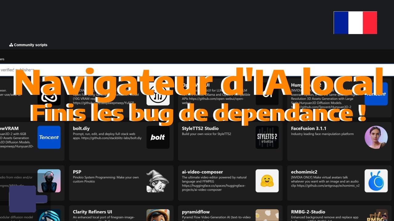 Install toute les ias local sans risque de dépendance ! | Pinokio | FR ...