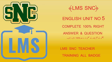 LMS English Solved complete unit5| #AnswerKeyLMSEnglish How to Complete unit 5|SNC Solved activities