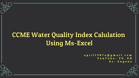 CCME Water Quality Index Calculation using MS-Excel