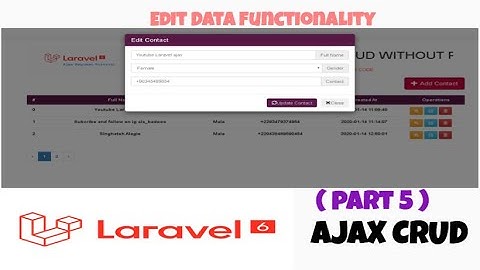 🔴 Laravel 6 Ajax Crud with No Page Reload ( with Source Code ) Part 5 EDIT DATA